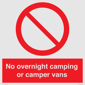 No overnight camping or camper vans